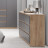 Широкий комод под телевизор 6 ящиков как лофт LOFT wood studio К-17 СИТИ ЛДСП Графит / дуб Крафт золотой