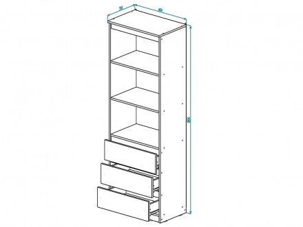 Современная мебель Стеллаж с ящиками как IKEA LOFT для книг и хранения С-22 СИТИ ЛДСП cерый графит / дуб крафт золотой, купить недорого в фирменном салоне магазине «Моя Мебель», всего за 7 930 руб.