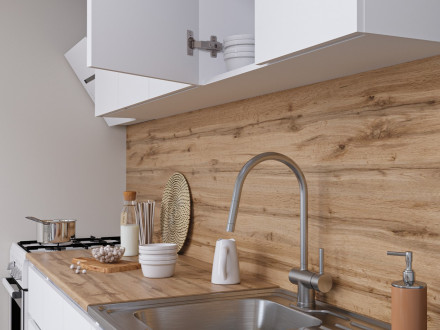 Кухонный гарнитур «Белая кухня х2.0м» для маленькой кухни в стиле IKEA МОРИ 2 м (МП) ЛДСП