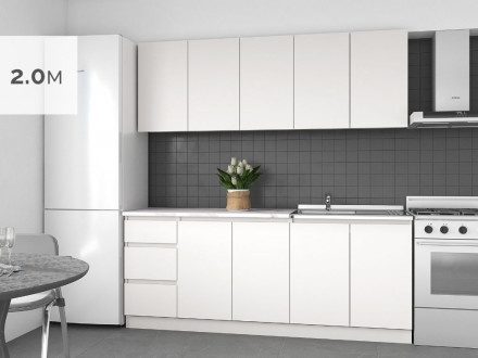 Кухня Белая х2.0м ИКЕА design ЛЕГЕНДА-40 СИТИ ЛДСП