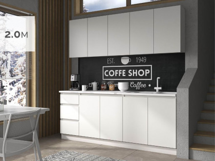 Кухня Белая х2.0м ИКЕА design ЛЕГЕНДА-40 СИТИ ЛДСП