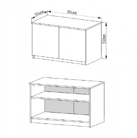Современная мебель тумба для обуви в прихожую с полкой напольная, Антресоль на шкаф для одежды МА 900.1 (МП) Графит МС мори, купить недорого в фирменном салоне магазине «Моя Мебель», всего за 5 800 руб.