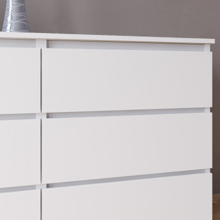 Белый широкий комод как ИКЕА МАЛЬМ (IKEA MALM) 6 ящиков МК 1200.6 (МП/3) МС мори