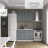 Кухонный гарнитур для маленькой кухни, Кухня 120 см дизайн ИКЕА (IKEA), Легенда-40 sity ЛДСП сумеречный голубой / белый
