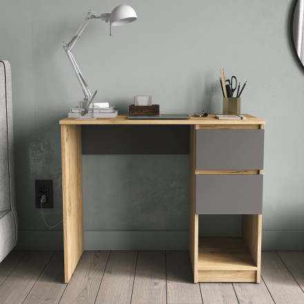 Письменный стол с ящиками как ИКЕА КАЛЛАКС (IKEA KALLAX) СП-18 сити Графит / дуб Крафт золотой
