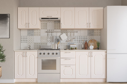 Современная мебель мС &quot;Легенда-12&quot; Комплект №9 2,4м ПВХ Дуб молочный/ корпус Дуб Молочный (8622 PR), №6, купить недорого в фирменном салоне магазине «Моя Мебель», всего за 45 260 руб.