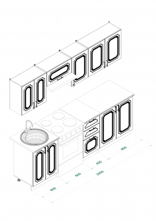 Современная мебель мС &quot;Легенда-12&quot; Комплект №9 2,4м ПВХ Дуб молочный/ корпус Дуб Молочный (8622 PR), №6, купить недорого в фирменном салоне магазине «Моя Мебель», всего за 45 260 руб.