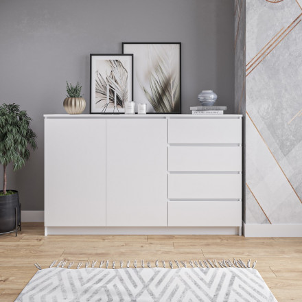 Белый широкий тумба комод под телевизор как ИКЕА МАЛЬМ (IKEA MALM) МК 1600.1 (МП/3) МС мори