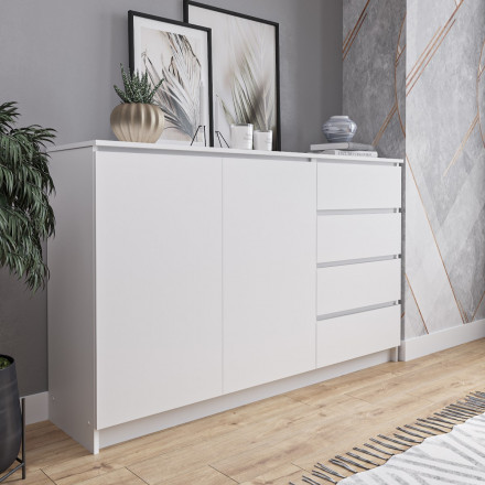 Белый широкий тумба комод под телевизор как ИКЕА МАЛЬМ (IKEA MALM) МК 1600.1 (МП/3) МС мори