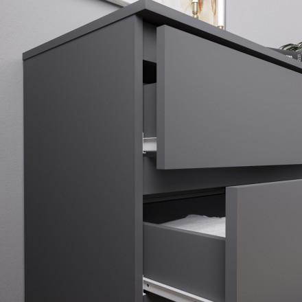 Недорогой комод с 3 ящиками ЛОФТ loft как ИКЕА MALM Графит МК 800.1 (МП) МС мори