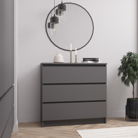 Недорогой комод с 3 ящиками ЛОФТ loft как ИКЕА MALM Графит МК 800.1 (МП) МС мори
