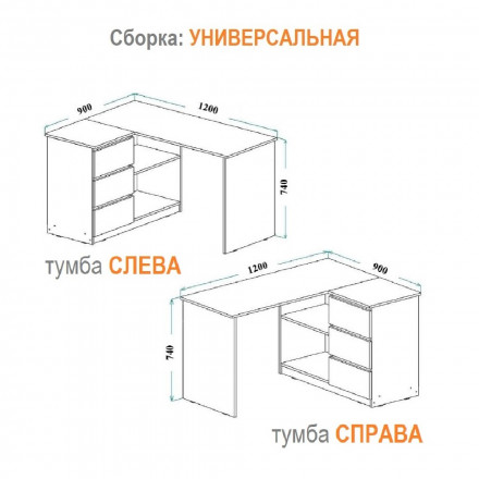 Угловой письменный стол с тумбой и ящиками ЛОФТ СП-16 СИТИ ЛДСП Графит / дуб Крафт золотой