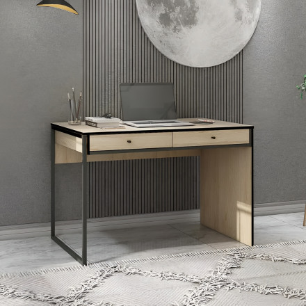 Современная мебель письменный стол с ящиками в стиле ИКЕА ХЕМНЭС (IKEA HEMNES) bergen 6, ЛДСП дуб крафт золотой, купить недорого в фирменном салоне магазине «Моя Мебель», всего за 7 470 руб.