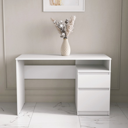 Белый письменный стол для школьника с ящиками как ИКЕА МАЛЬМ (IKEA MALM) СП-14 сити
