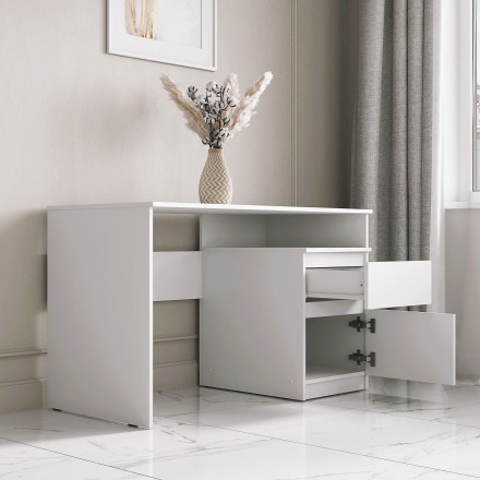 Белый письменный стол для школьника с ящиками как ИКЕА МАЛЬМ (IKEA MALM) СП-14 сити