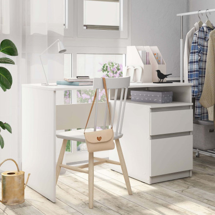 Белый письменный стол для школьника с ящиками как ИКЕА МАЛЬМ (IKEA MALM) СП-14 сити
