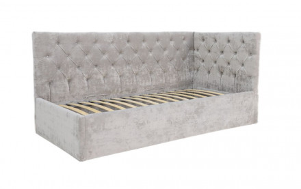 Современная мебель кровать «Мила» (Плюш Сильвер), купить недорого в фирменном салоне магазине «Моя Мебель», всего за 42 110 руб.