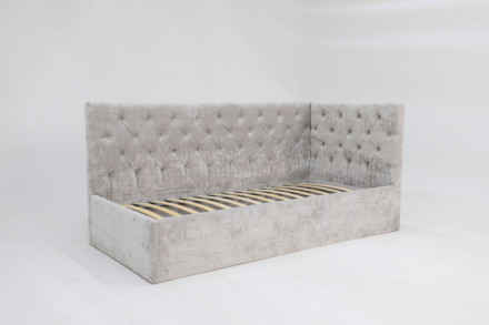 Современная мебель кровать «Мила» (Плюш Сильвер), купить недорого в фирменном салоне магазине «Моя Мебель», всего за 42 110 руб.