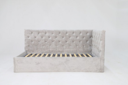 Современная мебель кровать «Мила» (Плюш Сильвер), купить недорого в фирменном салоне магазине «Моя Мебель», всего за 42 110 руб.