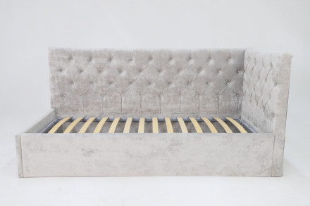 Современная мебель кровать «Мила» (Плюш Сильвер), купить недорого в фирменном салоне магазине «Моя Мебель», всего за 42 110 руб.