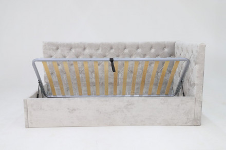 Современная мебель кровать «Мила» (Плюш Сильвер), купить недорого в фирменном салоне магазине «Моя Мебель», всего за 42 110 руб.