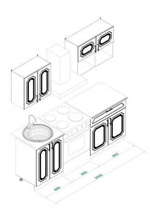Современная мебель мС &quot;Легенда-12&quot; Комплект №3 1,4м ПВХ Дуб молочный/ корпус Дуб Молочный (8622 PR), №6, купить недорого в фирменном салоне магазине «Моя Мебель», всего за 28 960 руб.