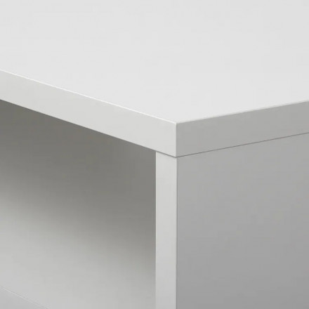 Белый стол с тумбой, полкой и ящиком аналог ИКЕА ЭЙЛЕР (IKEA EJLER) МС-1 левый (МП/3) МС мори