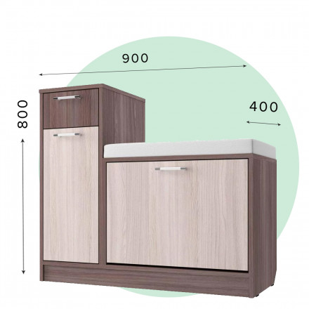 Об-02 Обувница ЛДСП Basel Beige/ ЯШС (3356 PR)/ корпус ЯШТ (3357 PR)/ ЯШС (1722 ГП)