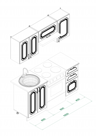 Современная мебель мС &quot;Легенда-12&quot; Комплект №5 1,6м ПВХ Венге/ корпус Дуб Молочный (8622 PR), №6, купить недорого в фирменном салоне магазине «Моя Мебель», всего за 27 960 руб.
