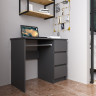 Письменный стол с ящиками для школьника с полкой и тумбой аналог ИКЕА ЭЙЛЕР (IKEA EJLER) МС-6 правый (МП/3), графит МС мори