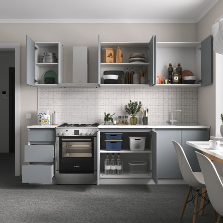Кухонный гарнитур для маленькой кухни прямая 2 метра как ИКЕА (IKEA), Легенда-40 sity ЛДСП сумеречный голубой / белый