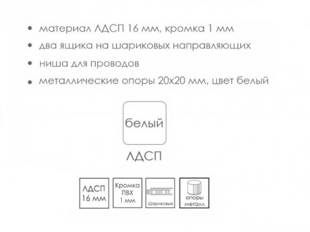 Белый письменный стол аналог ИКЕА АЛЕКС (IKEA ALEX)