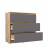 Недорогой узкий комод с 3 ящиками как IKEA SKANEVIK К-32 СИТИ Графит / дуб Крафт золотой