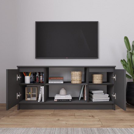 Современная мебель тумба под телевизор в гостиную напольная | ТВ тумба | Подставка под телевизор Консоль | Тумбочка в прихожую, графит МТВ 1200.1 (МП) мори, купить недорого в фирменном салоне магазине «Моя Мебель», всего за 6 290 руб.