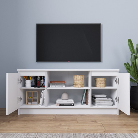 Современная мебель белая тумба под телевизор в гостиную напольная | ТВ тумба | Подставка под телевизор Консоль | Тумбочка в прихожую МТВ 1200.1 (МП/3) мори, купить недорого в фирменном салоне магазине «Моя Мебель», всего за 6 220 руб.
