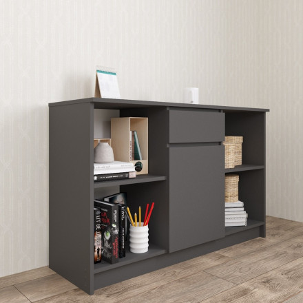 Современная мебель тумба под телевизор в гостиную напольная с ящиком | ТВ тумба | Подставка под телевизор Консоль | Тумбочка в прихожую, графит МТВ 1204.1 (МП/3) мори, купить недорого в фирменном салоне магазине «Моя Мебель», всего за 7 800 руб.