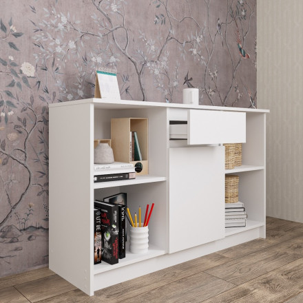 Современная мебель белая тумба под телевизор в гостиную напольная с ящиком | ТВ тумба | Подставка под телевизор Консоль | Тумбочка в прихожую МТВ 1204.1 (МП/3) мори, купить недорого в фирменном салоне магазине «Моя Мебель», всего за 7 530 руб.