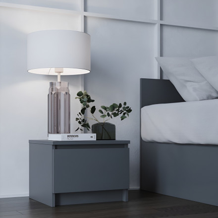 Современная мебель прикроватная тумба для спальни с ящиком | Тумбочка в спальню ТПМ 400.1 (МП) графит мори, купить недорого в фирменном салоне магазине «Моя Мебель», всего за 2 570 руб.