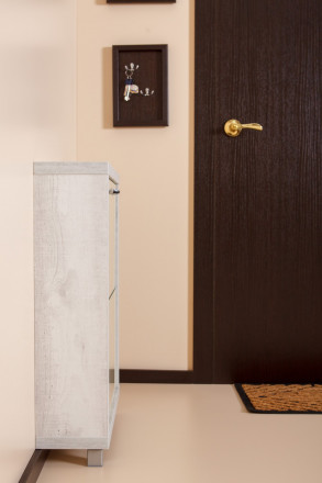 Современная мебель люкс стекло капучино ( Бетон Пайн белый ) 2-х секционный, купить недорого в фирменном салоне магазине «Моя Мебель», всего за 13 830 руб.