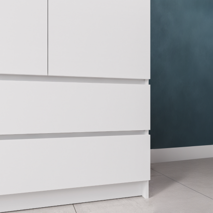 Белый распашной шкаф для одежды с 2 ящиками как IKEA SMASTAD / PLATSA МШ 900.1 (МП/3) МС мори