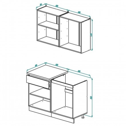 Кухонный гарнитур для маленькой кухни, Кухня 120 см дизайн ИКЕА (IKEA), Легенда-40 sity ЛДСП серый графит