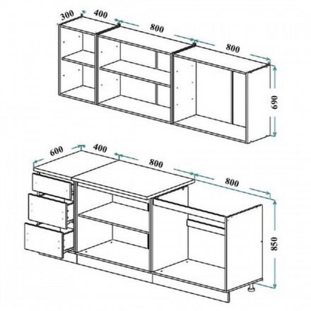 Кухонный гарнитур для маленькой кухни прямая 2 метра как ИКЕА (IKEA), Легенда-40 sity ЛДСП серый графит