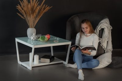 Стол журнальный BeautyStyle 1 Белый глянец / стекло белое