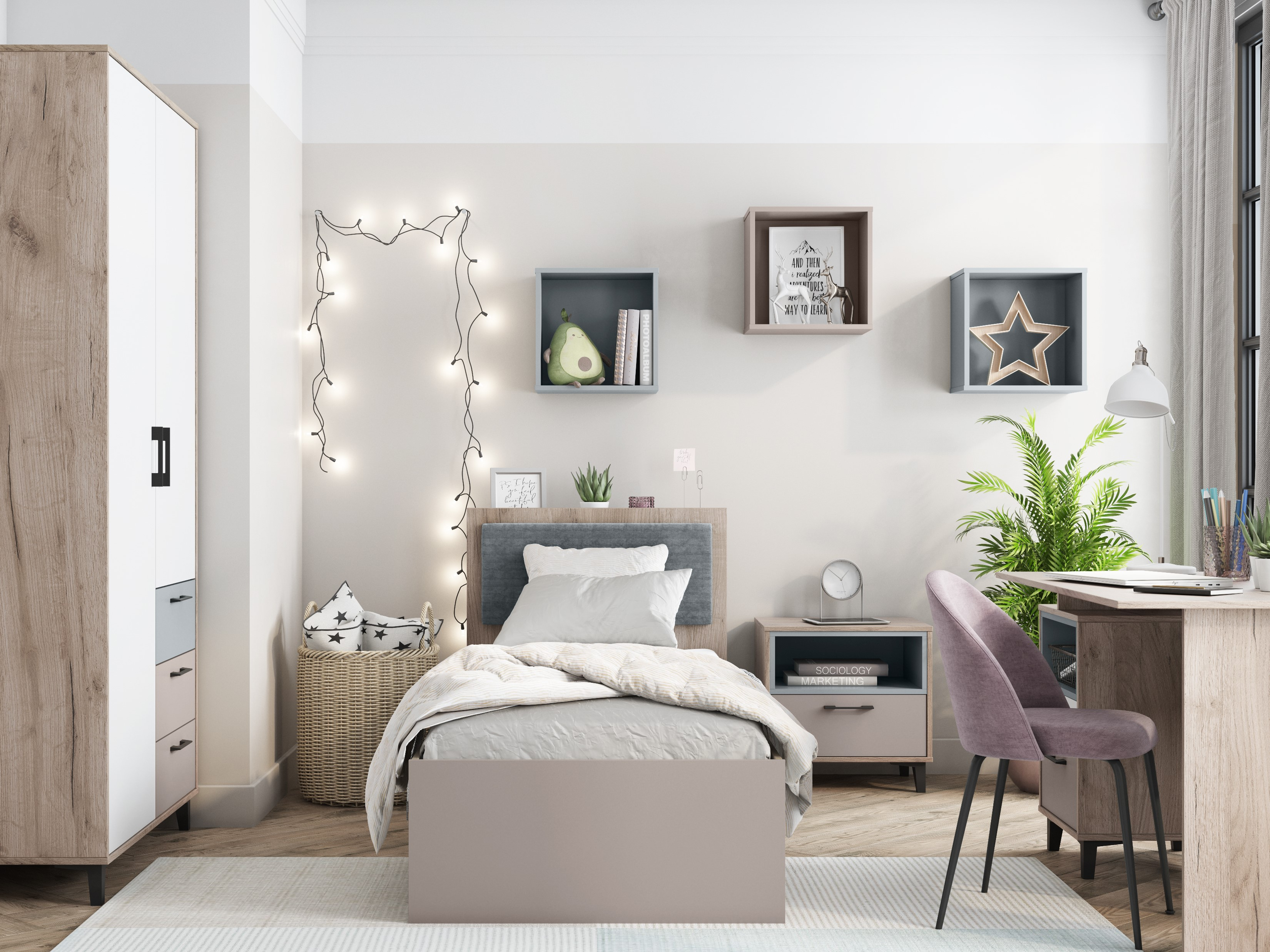 Каталог детской мебели для школьника 'КРАФТ'. Вид прямо на кровать