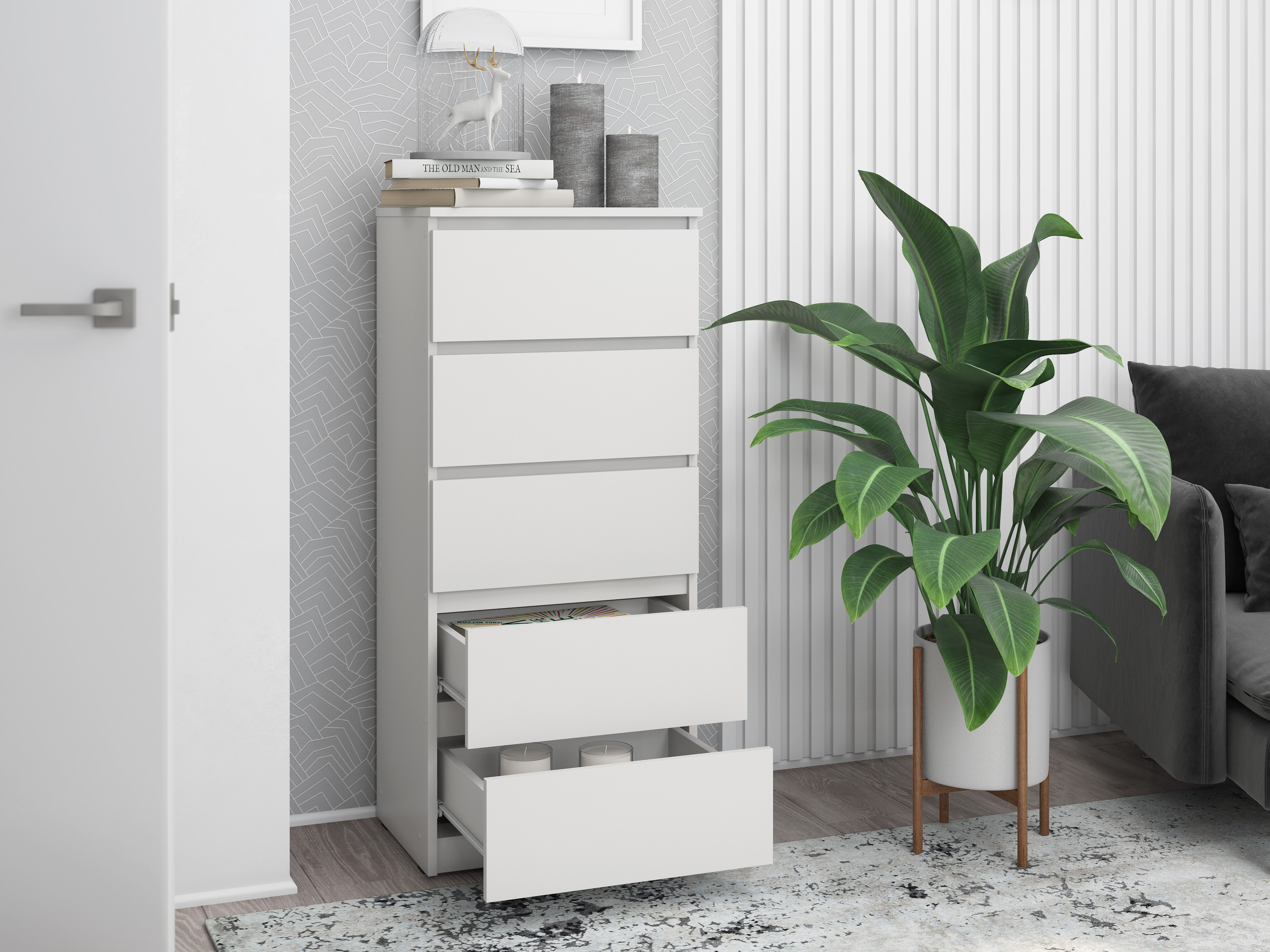 Белый современный комод 'К 02' в фирменном салоне 'Моя Мебель'