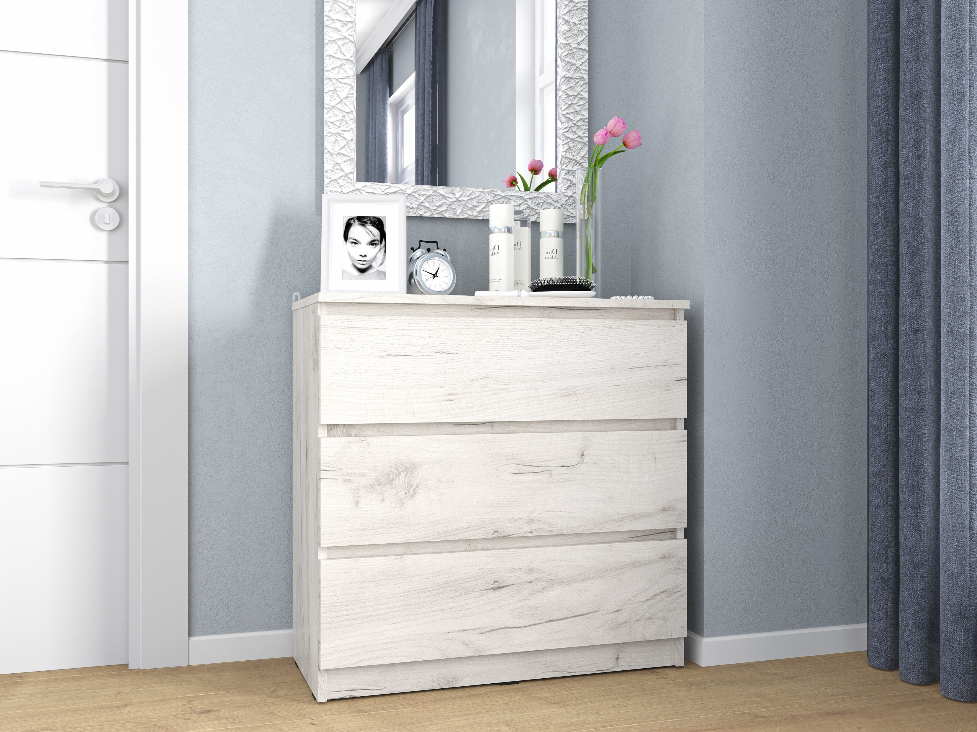 Комод 3 ящика в цвете 'крафт белый' в 'Моя Мебель'