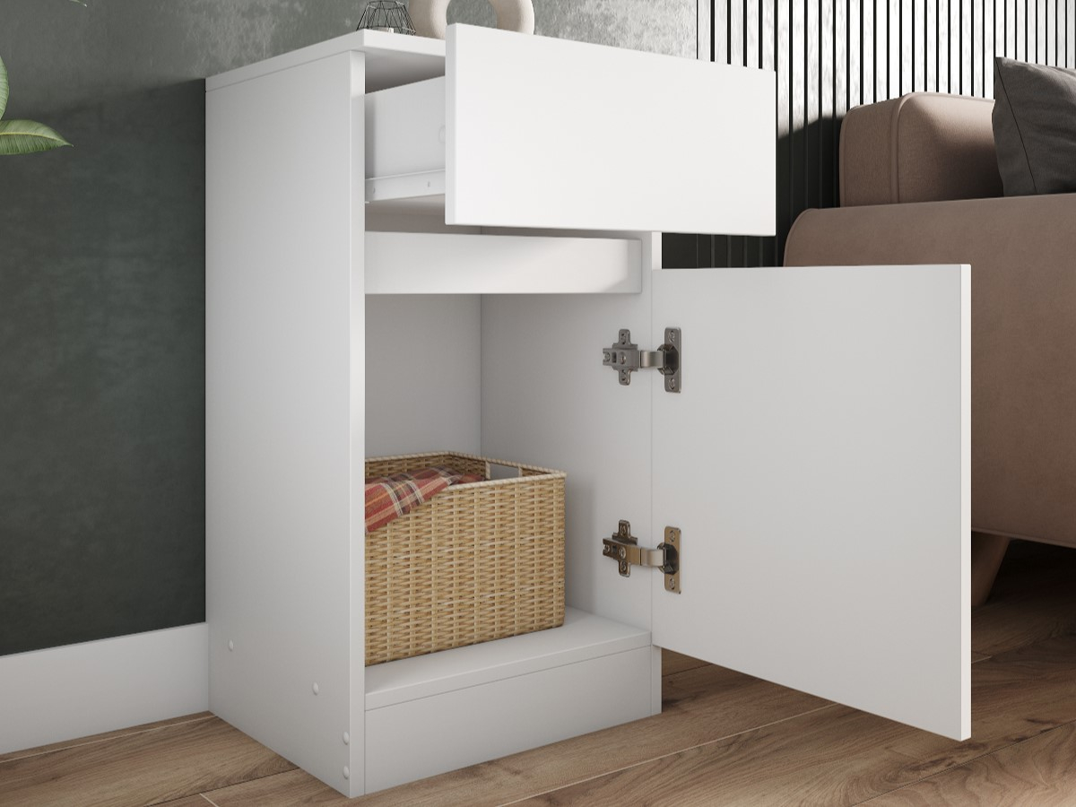 Фото белой тумбы в прихожую из коллекции 'МОРИ' в магазине